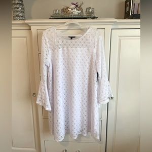 White Lace Bell Sleeved Dress